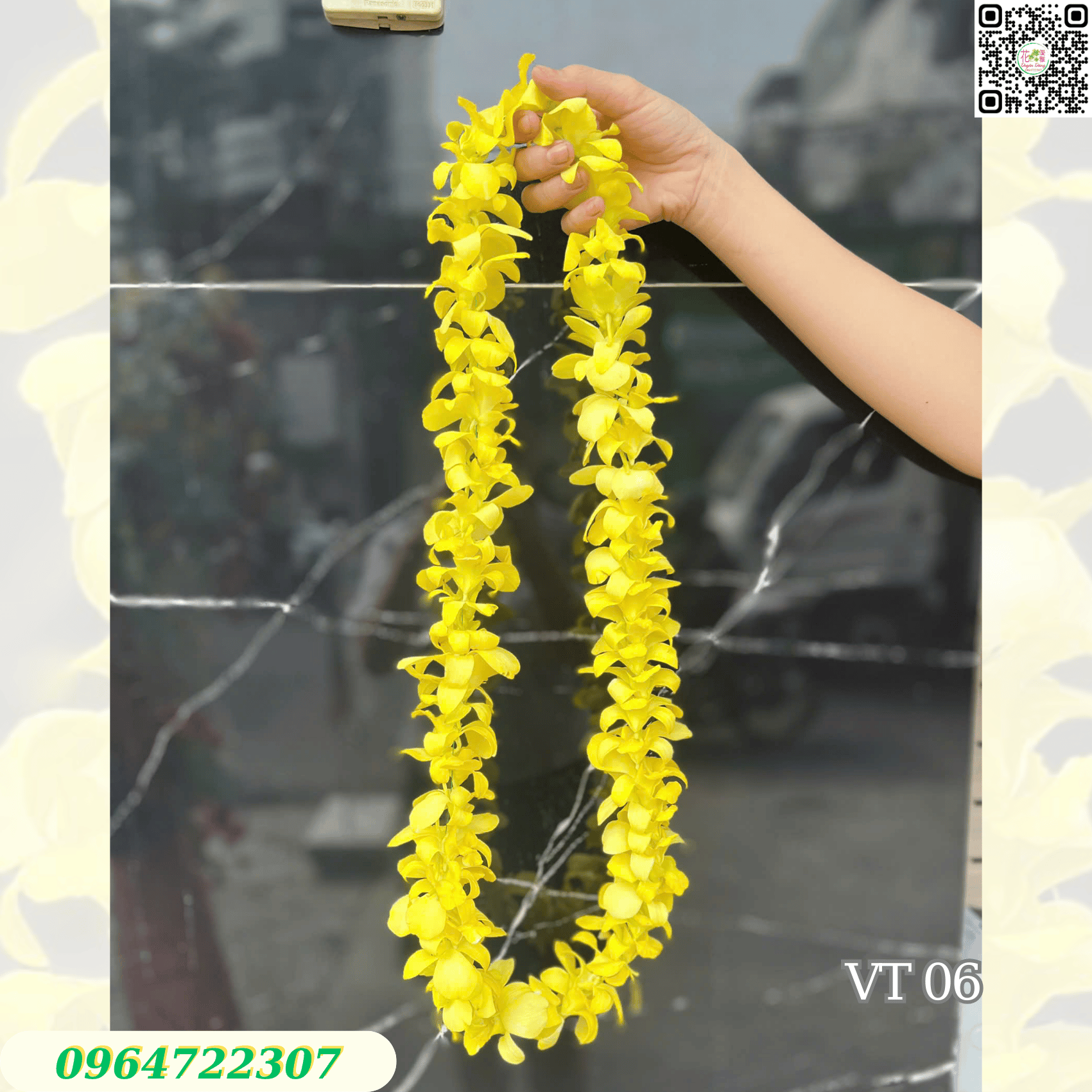 Dây Hoa Tươi Đeo Cổ Vòng Hoa Đeo Chúc Mừng Trao Giải Màu Vàng Giá Tốt Xuất VAT đầy đủ